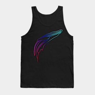 Minimalist line art rainbow whale Tank Top